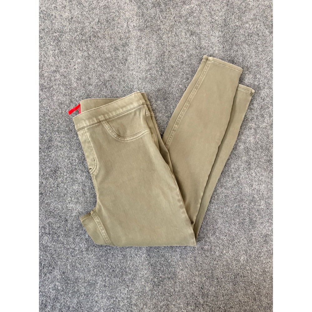 Spanx Ankle Skinny Jean-ish Leggings Olive Green Pull On Stretch Pants Size L